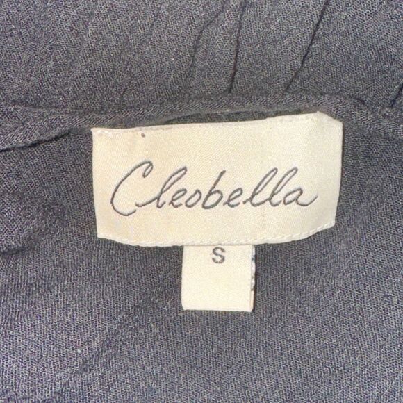 Cleobella Romper Womens Size S Black Sleeveless Ruffle Lace Button Front Pockets - Picture 8 of 9